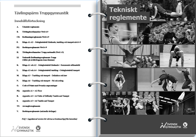 Register för Tävlingspärm Truppgymnastik